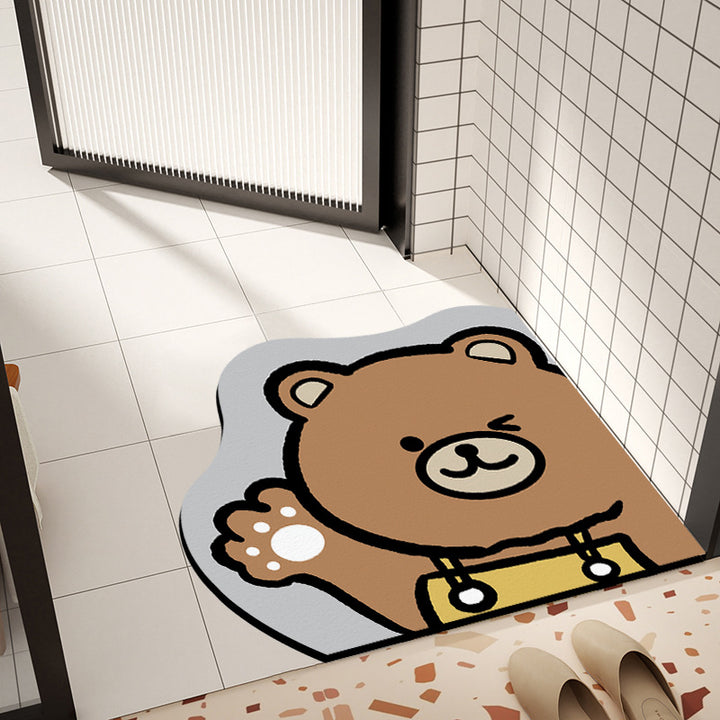 Cute Animal-Themed Bathroom Mat