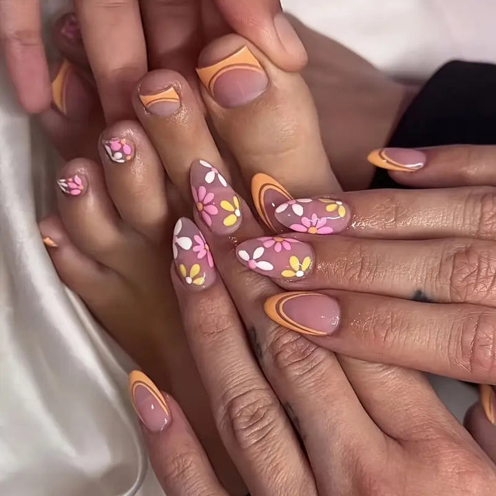 Decorative Floral Press-On Pedicure Set Kalsten
