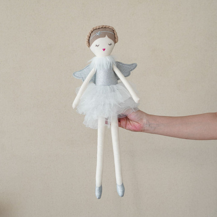 Handcrafted Plush Princess Ballerina Doll with Tulle Skirt and Embroidered Face