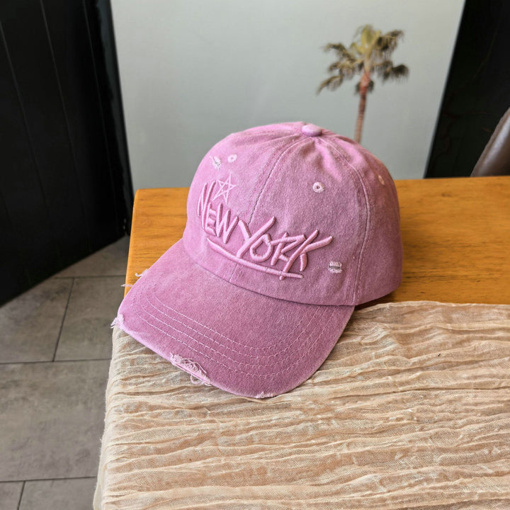 Distressed Denim Classic Cap