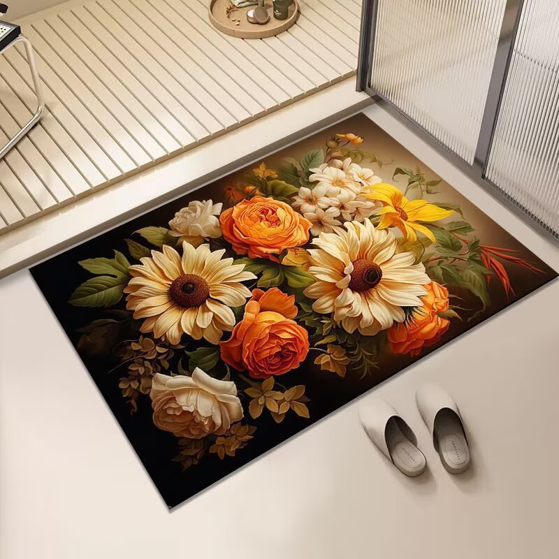 Floral Print Area Mat Kalsten