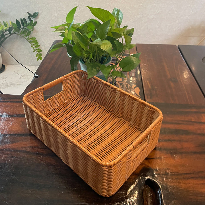 Handcrafted Rectangular Woven Storage Basket Kalsten