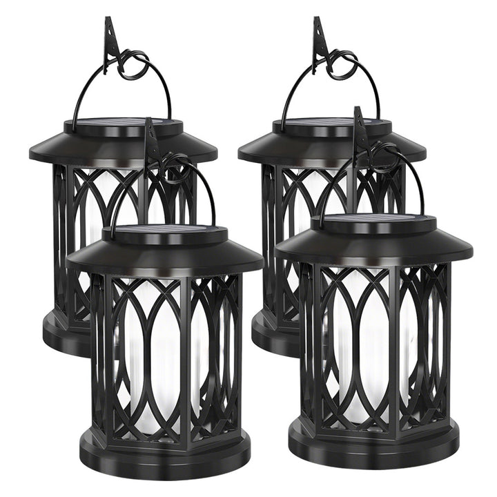Decorative Solar Hanging Lantern With Metal Lattice Panels Kalsten