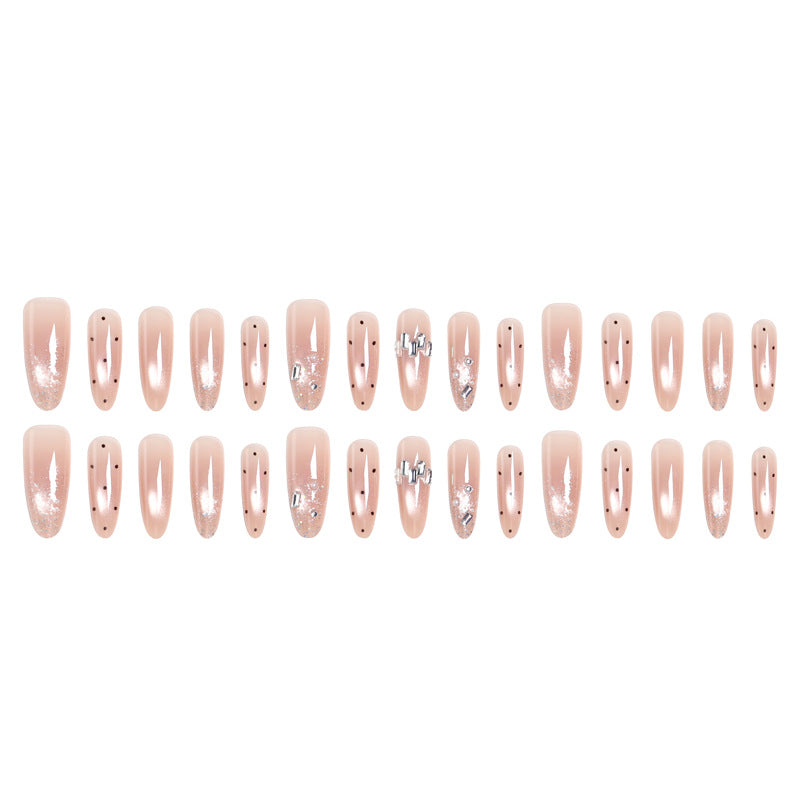 Artificial nail set with sparkling glitter and elegant jewelry details Kalsten