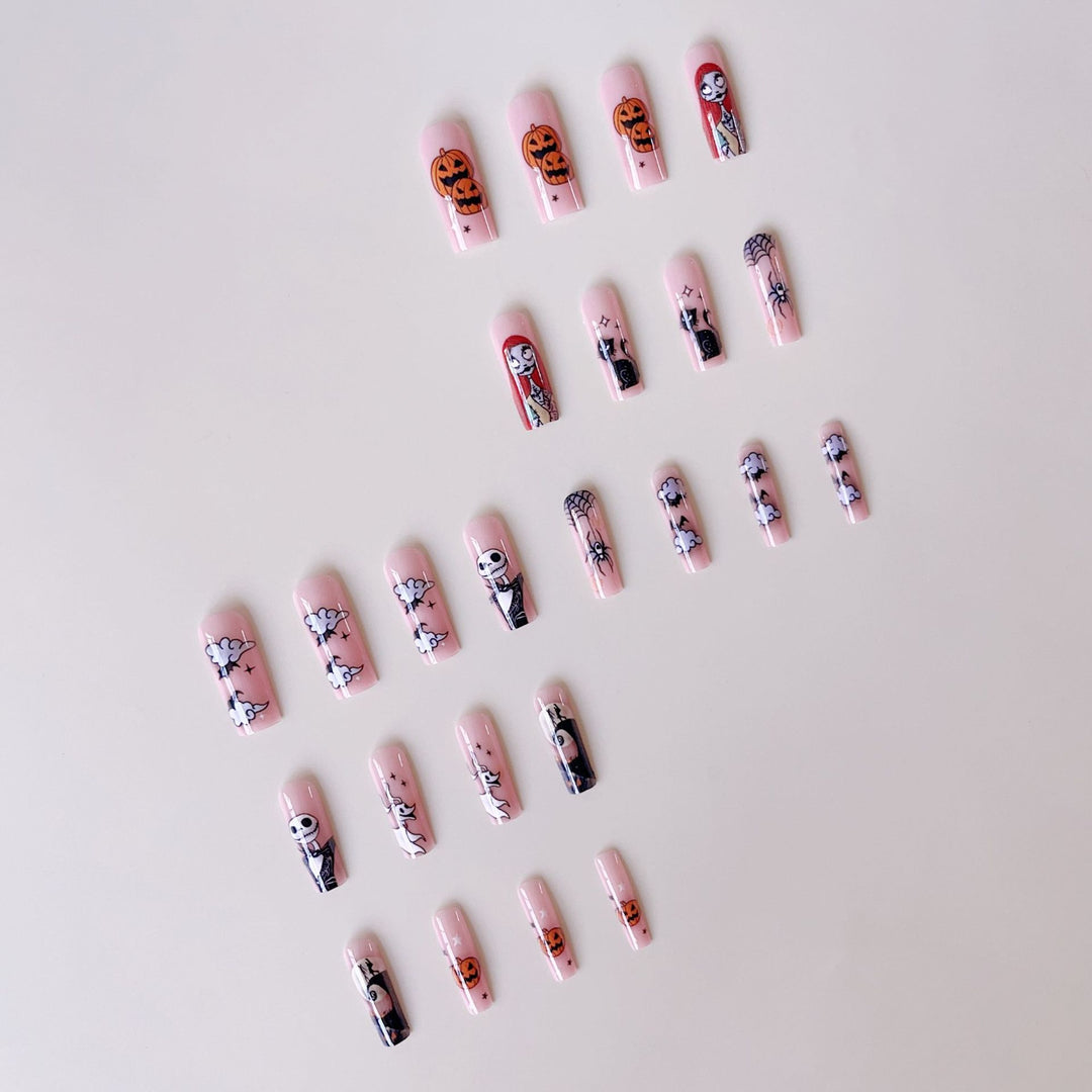 Acrylic nail set with Halloween motifs and creative 3D decorations Kalsten