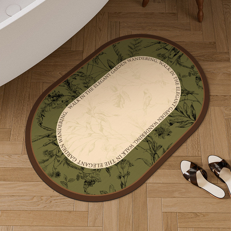 Oval Botanical Floor Mat
