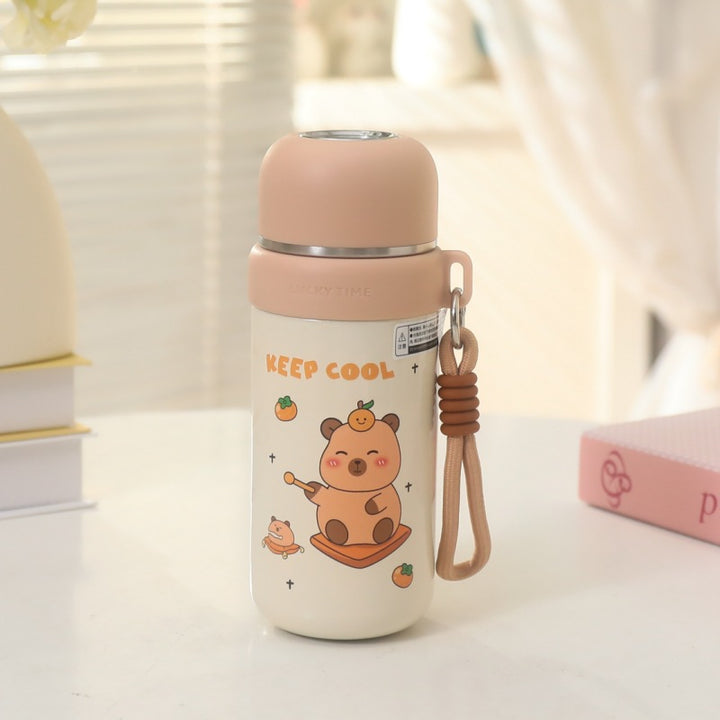 Ladies thermos bottle with animal motif and carrying strap Kalsten