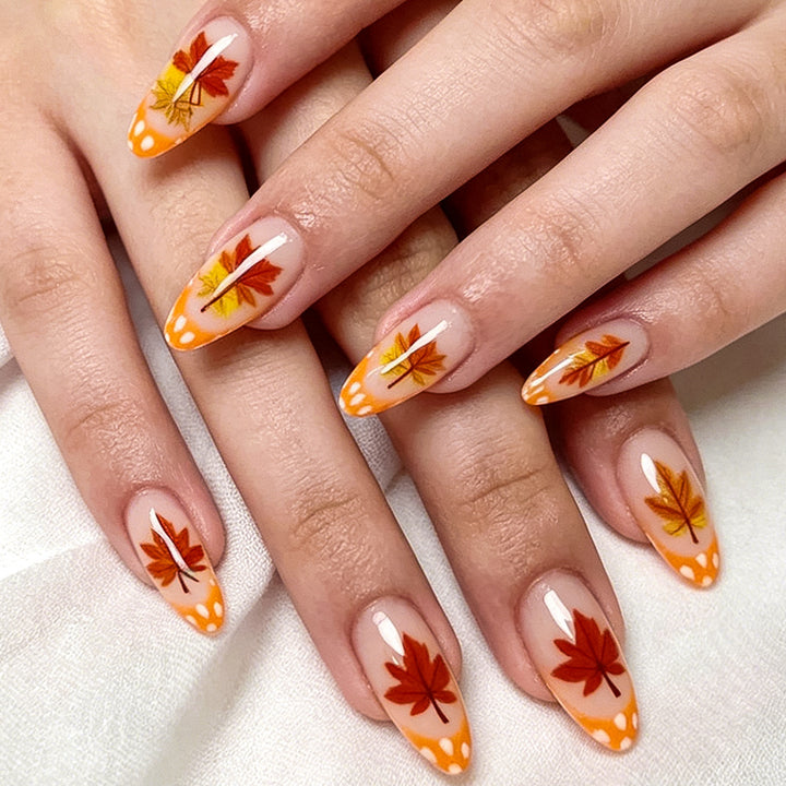 Autumn-Themed Gel Nail Extensions Kalsten