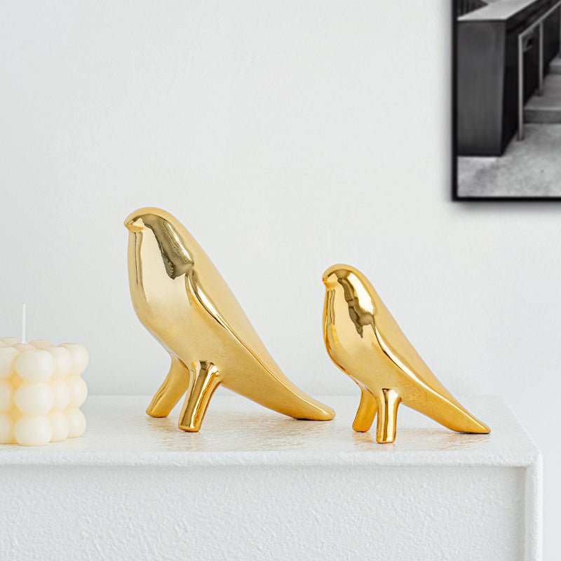 Elegant Artificial Ceramic Bird Sculpture Kalsten