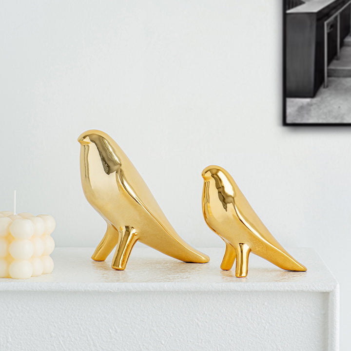 Elegant Artificial Ceramic Bird Sculpture Kalsten