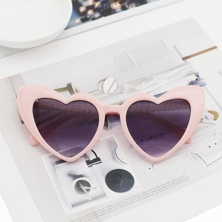 Women's Heart-Shaped Sunglasses with Glittering Frame Kalsten
