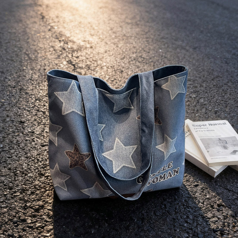Chic Denim Patchrk Tote Bag Kalsten