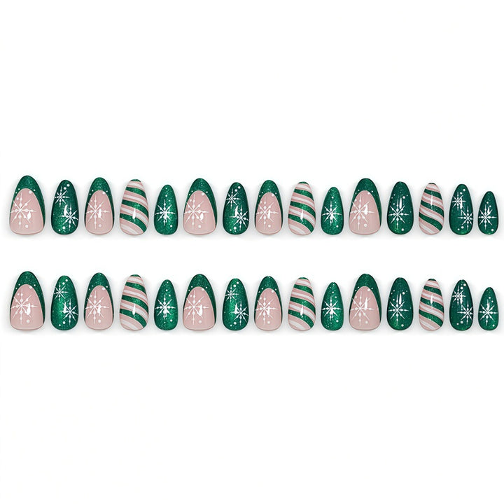 Artificial Nail Set with Elegant Christmas Design Kalsten