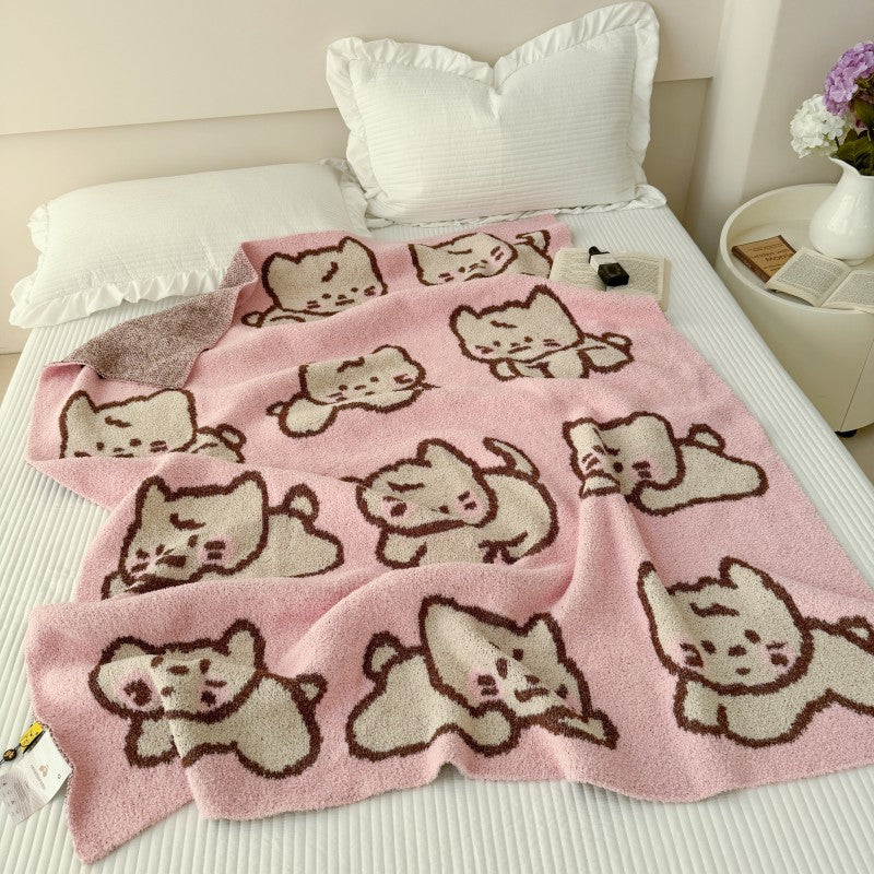 Cat-Themed Cozy Throw Blanket