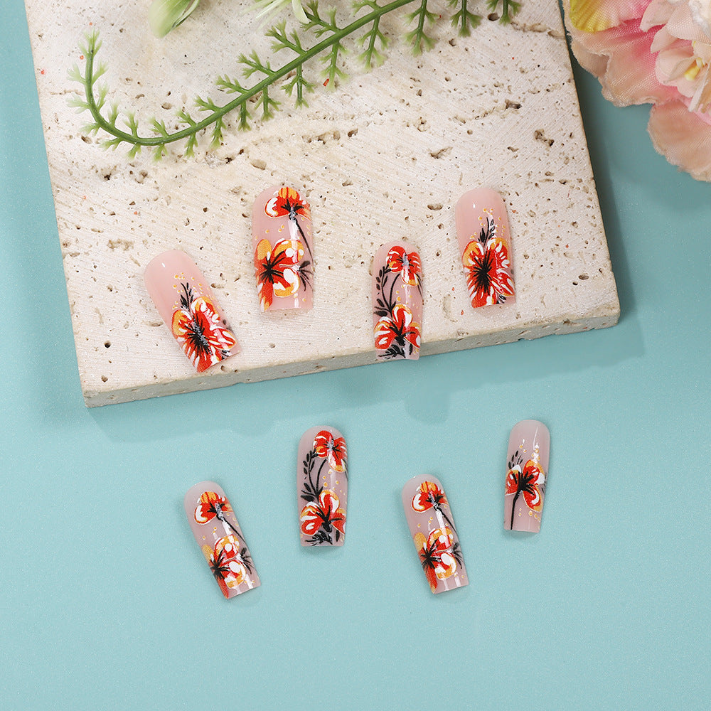 Artificial nails with exclusive floral design Kalsten