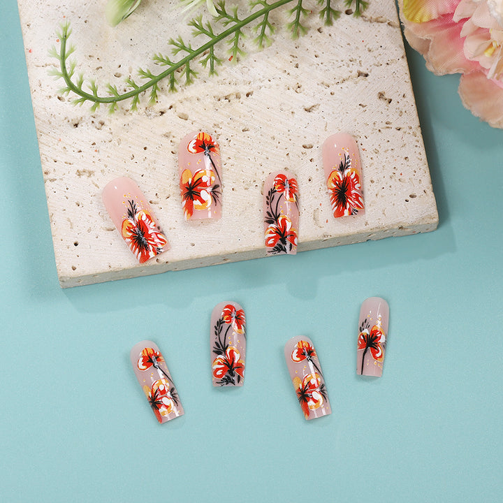 Artificial nails with exclusive floral design Kalsten