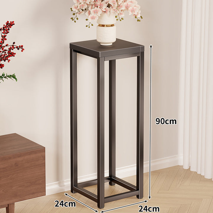 Tall Metal Plant Stand Pedestal with Square Top Minimalist Frame