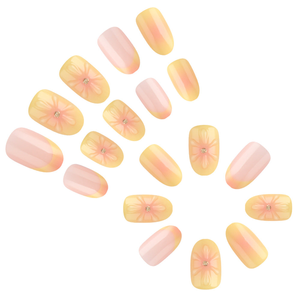 Floral Accent Press-On Nails Kalsten