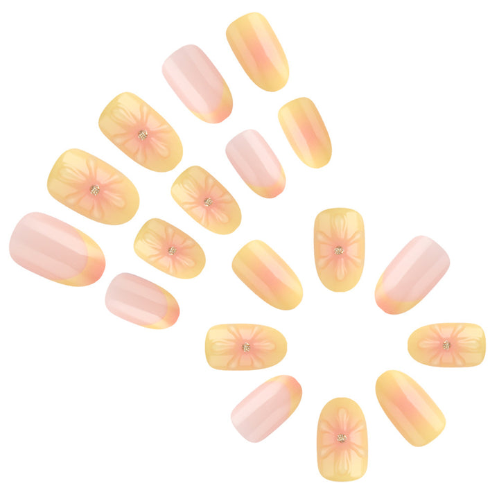 Floral Accent Press-On Nails Kalsten
