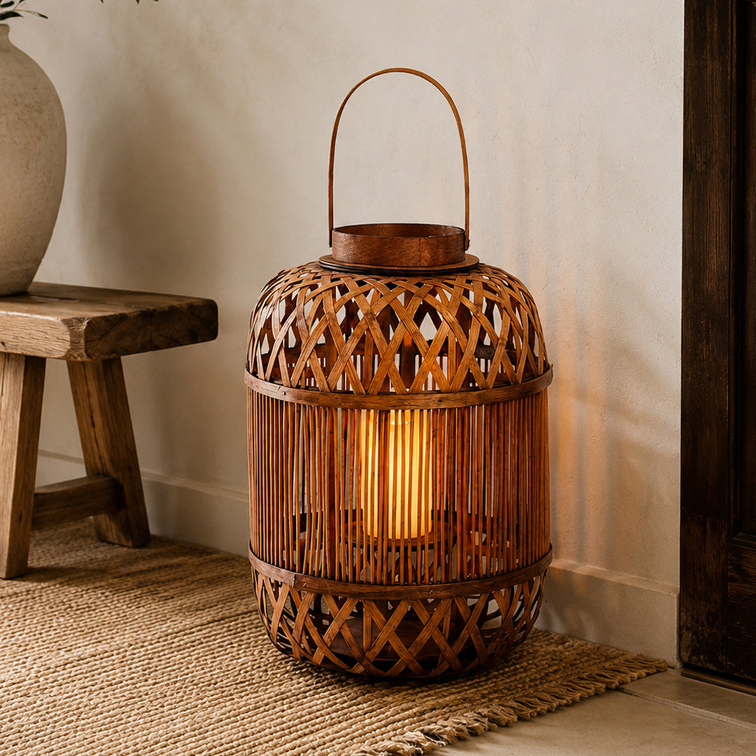 Stylish Handcrafted Rattan Lantern Kalsten