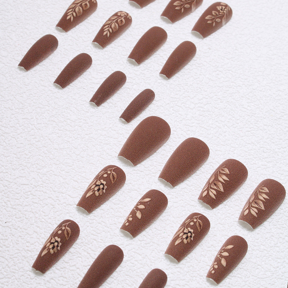 Elegant Floral Matte Press-On Nails Kalsten