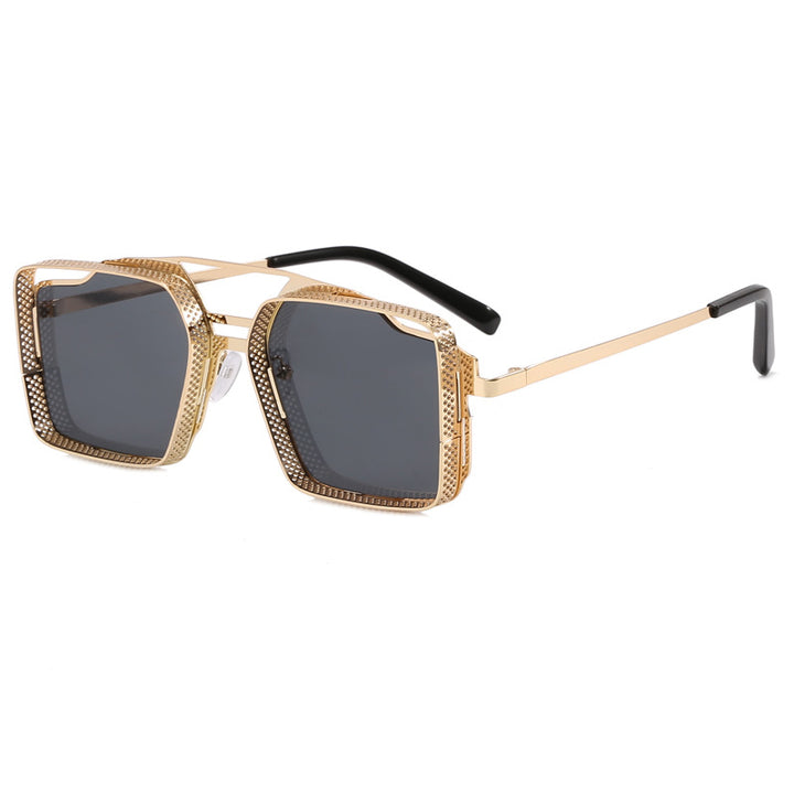 Women's square glasses with perforated, modern frame Kalsten