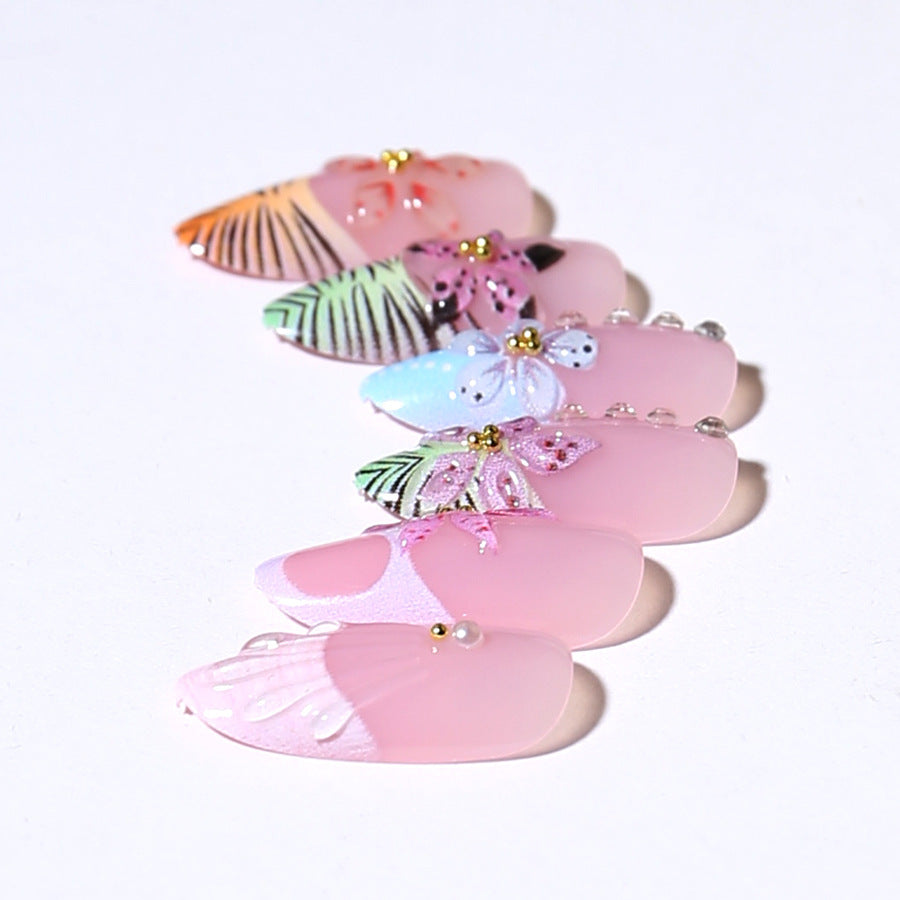 Artistic Floral Press-On Nail Design Kalsten