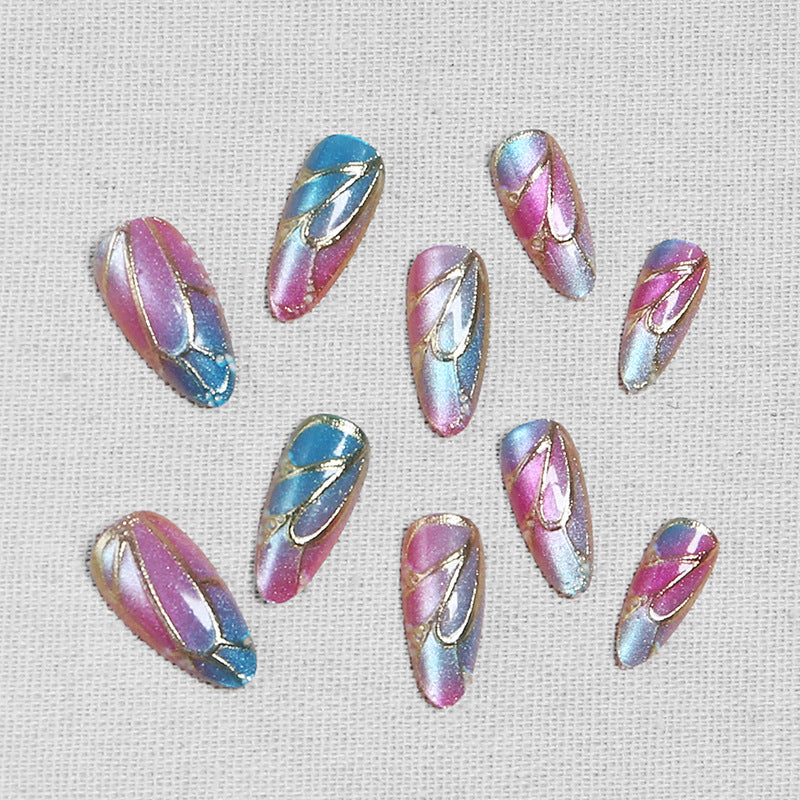 Artificial nails in elegant design with floral watercolor motif Kalsten