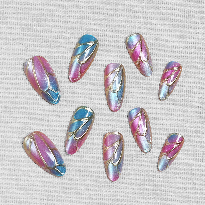 Artificial nails in elegant design with floral watercolor motif Kalsten