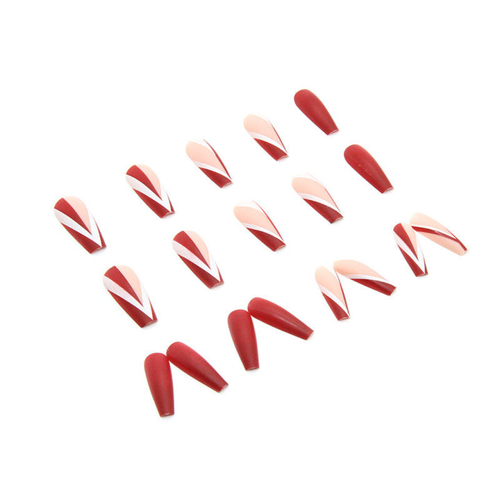 Artificial nails with matte finish and modern design elements Kalsten