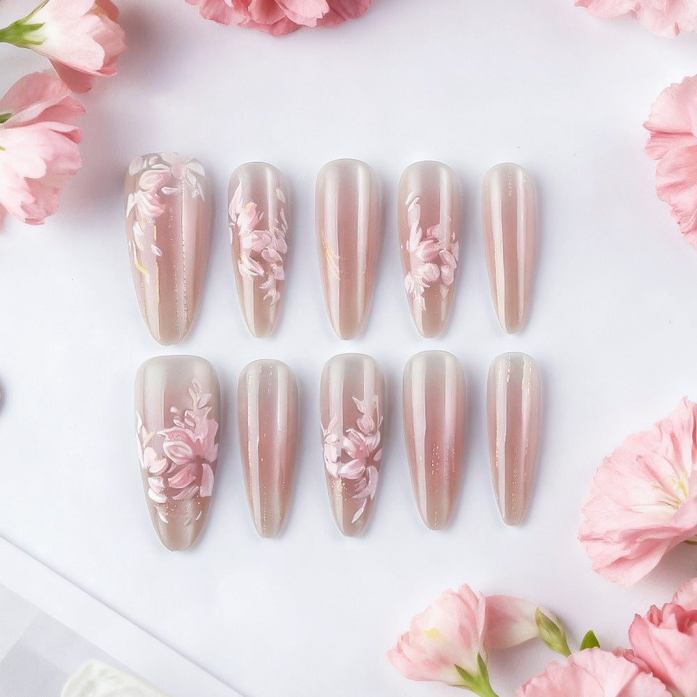 Elegant Floral-Styled Press-On Nails Kalsten