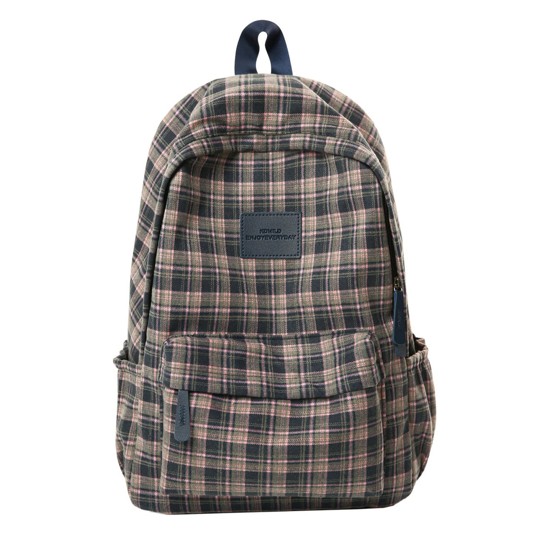 Checked Patterned Casual School Backpack Kalsten