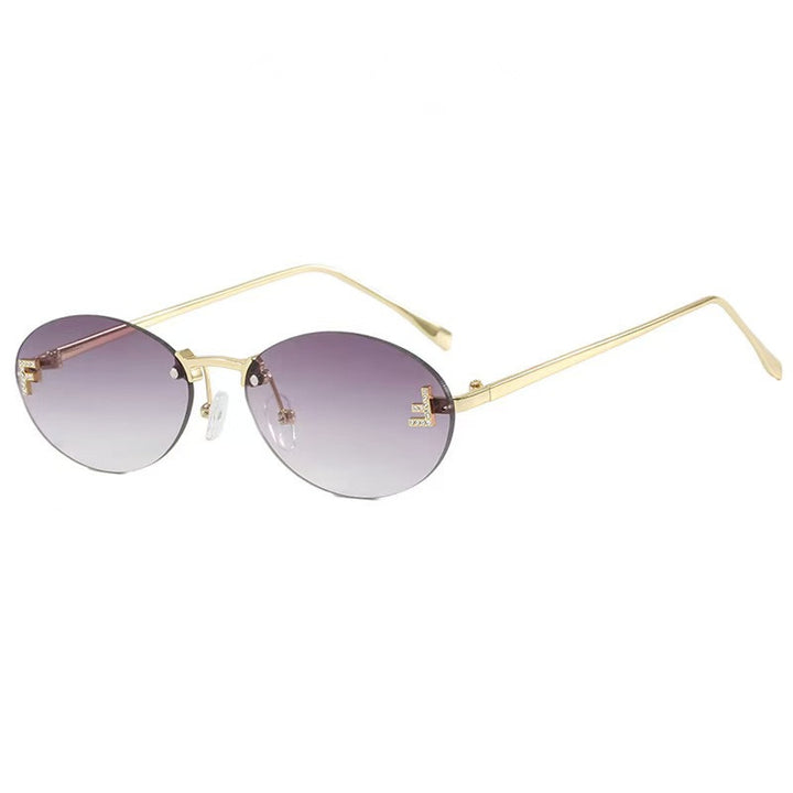 Sleek Metal Oval Sunglasses Kalsten