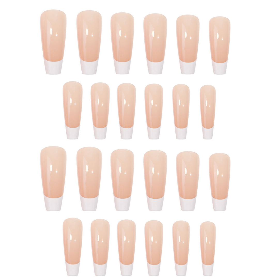 Acrylic nail set with elegant French design and high-gloss finish Kalsten
