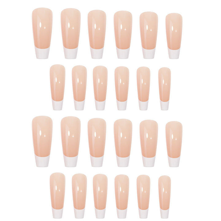 Acrylic nail set with elegant French design and high-gloss finish Kalsten