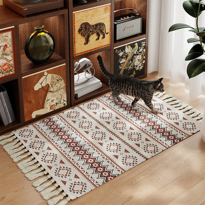 Decorative Area Rug with Fringed Edges Kalsten