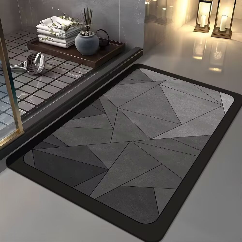 Abstract Geometric Design Bathroom Mat