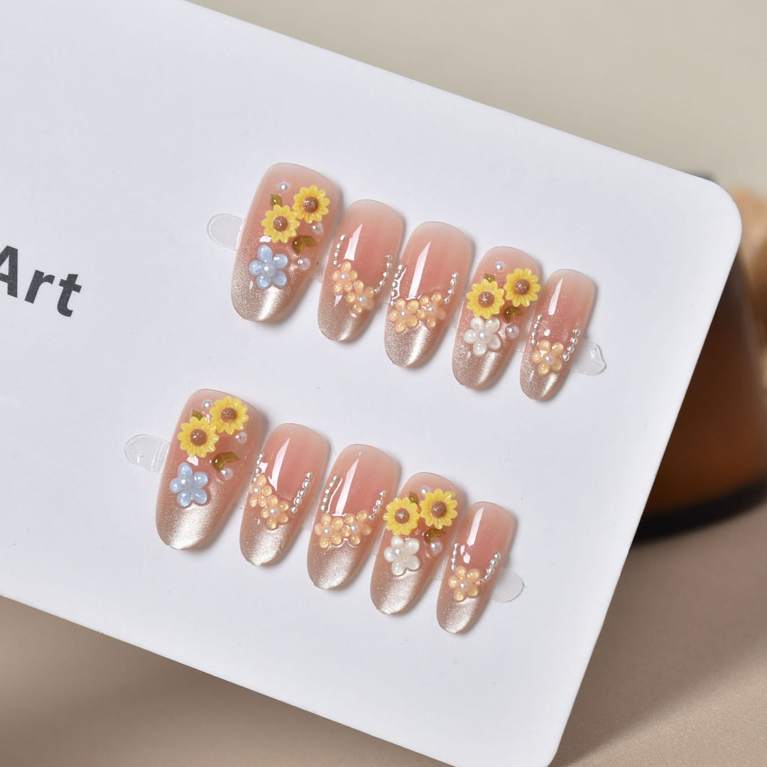 Floral Design Decorative Press-On Nails Kalsten