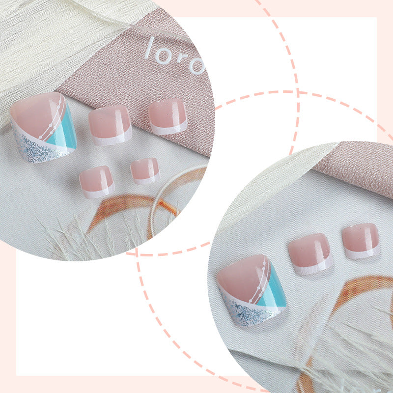 Stylish Gel Press-On Nail Set with Geometric Design Kalsten