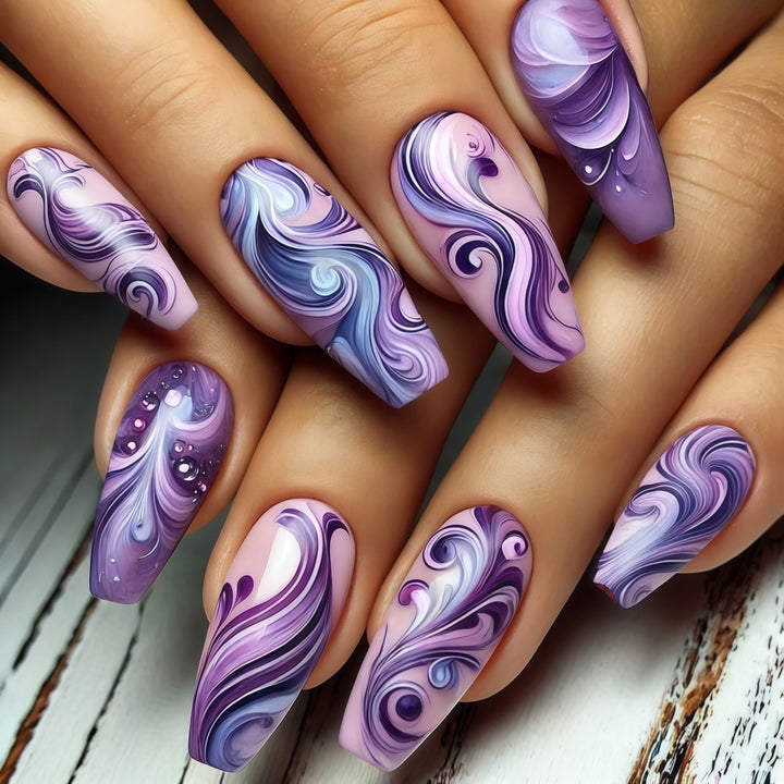 Artificial nails with elegant marble design Kalsten