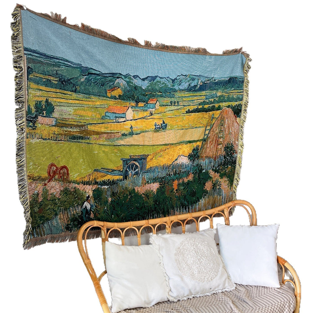Artistic Floral Tapestry Blanket