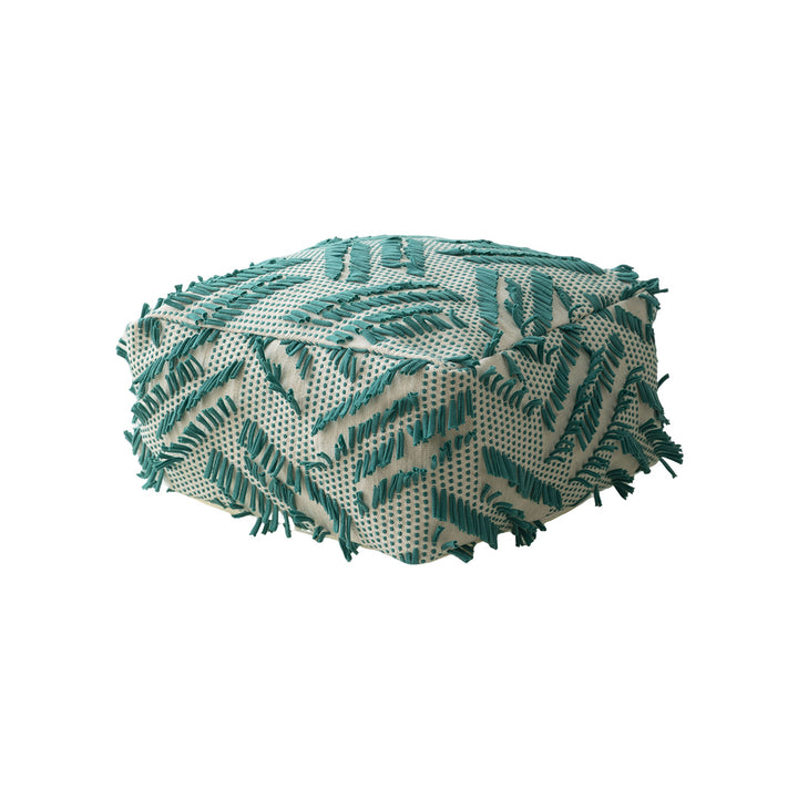 Floor cushion pouf with structured fringe surface Kalsten