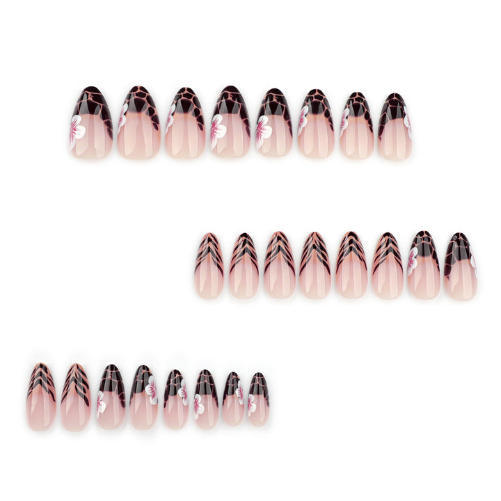Artful Stiletto nails with floral accent Kalsten