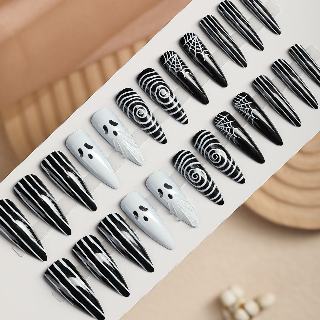 Creative nail art set with spooky designs Kalsten
