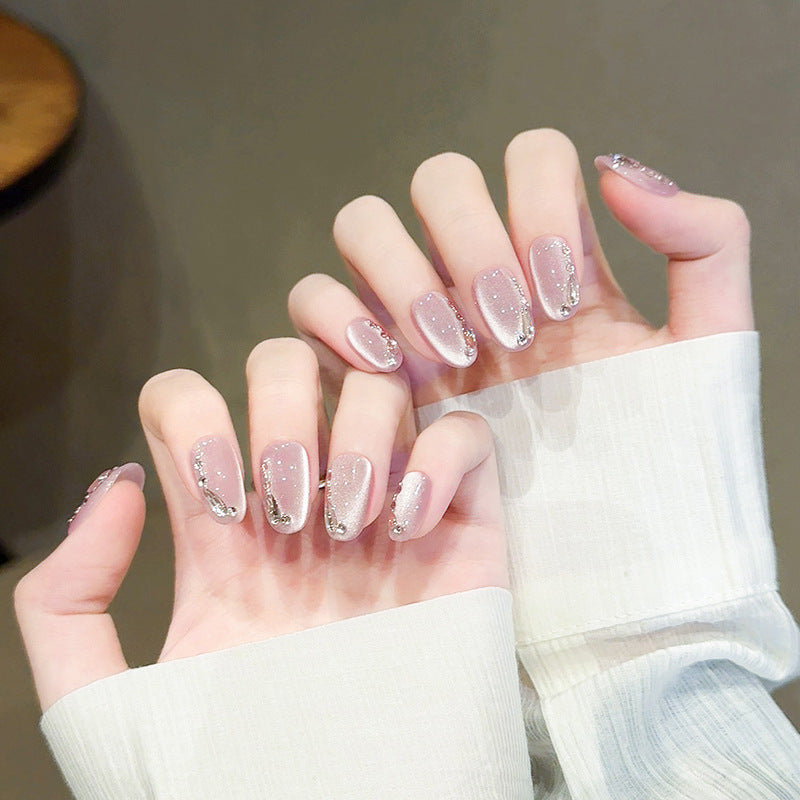 Elegant artificial nail tips with glitter effects Kalsten