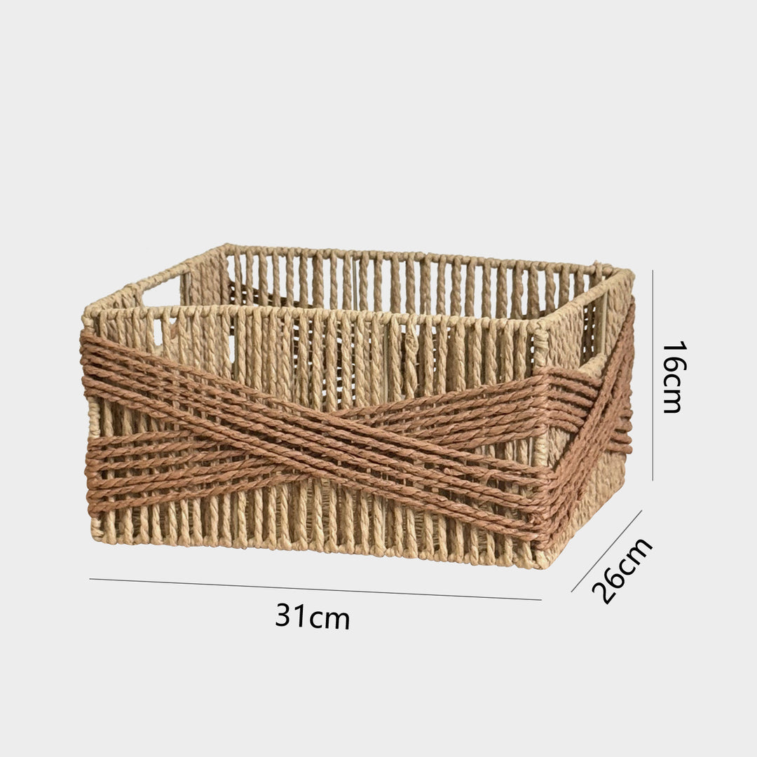 Handcrafted storage basket with decorative weave Kalsten