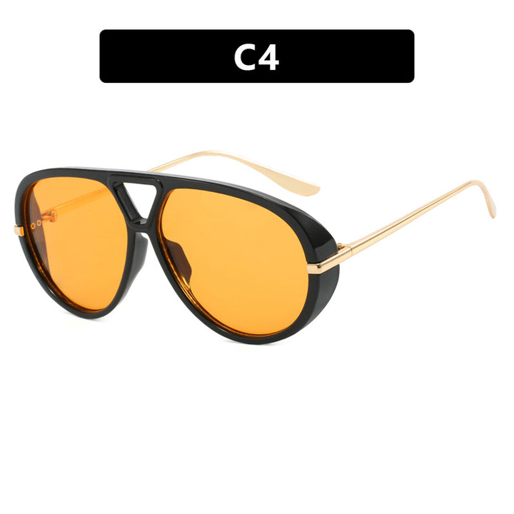 Women's oversized sunglasses with elegant plastic frame and mirrored lenses Kalsten
