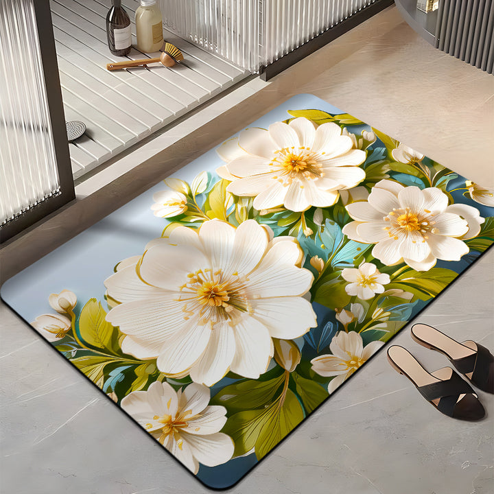 Floral-Themed Plush Bath Mat Kalsten