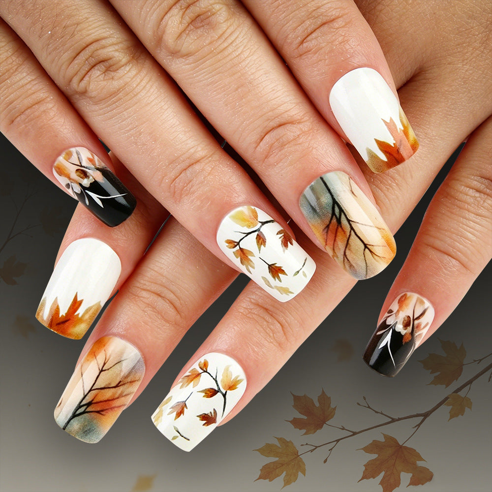Artistic Fall-Themed Press-On Nails Kalsten