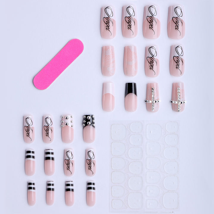Artificial nails with glamorous 3D decorations Kalsten